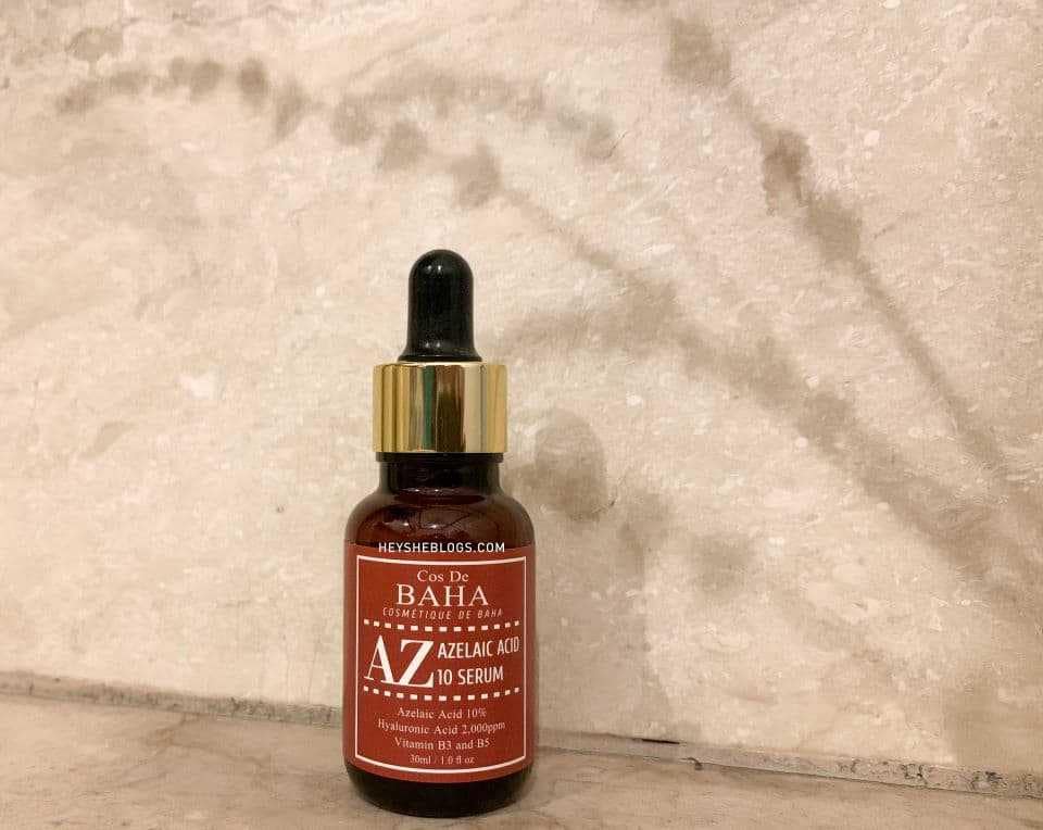 Bottle of cos de baha azelaic acid 10 serum